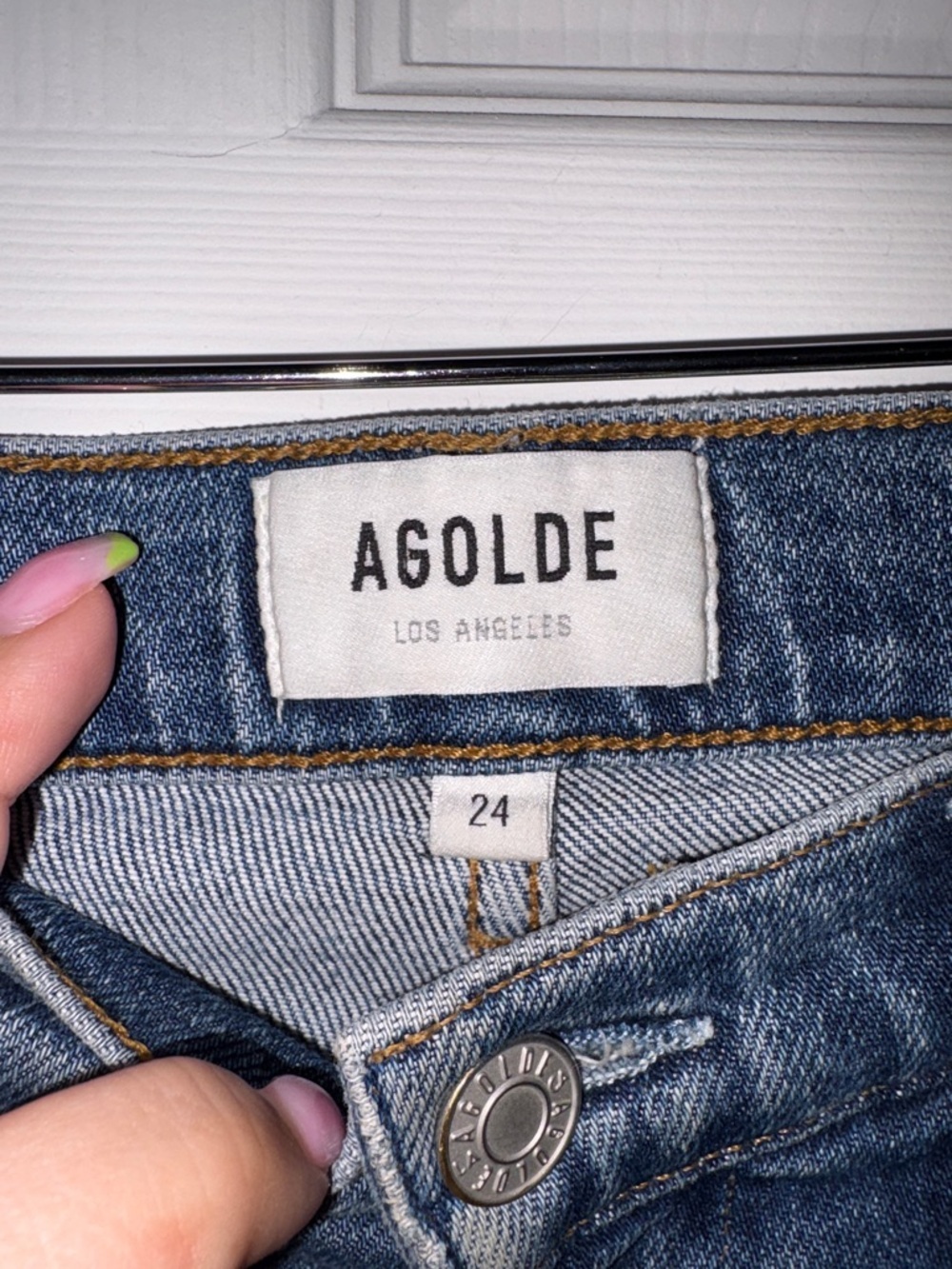 AGOLDE Toni Distressed Jeans Blue Size 24 - Picture 3 of 4